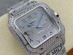 AMG Factory Cartier Full Diamond Santos 40mm Diamond Steel Arabic Number Diamond Dial - Image 2