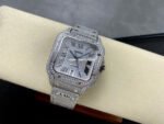 AMG Factory Cartier Full Diamond Santos 40mm Diamond Steel Roman Number Diamond Dial - Image 4