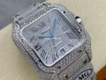AMG Factory Cartier Full Diamond Santos 40mm Diamond Steel Roman Number Diamond Dial - Image 2