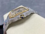 AMG Factory Cartier Full Diamond Santos 40mm Gold Diamond Steel Color Arabic Number Diamond Dial - Image 7