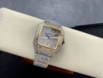 AMG Factory Cartier Full Diamond Santos 40mm Gold Diamond Steel Color Arabic Number Diamond Dial - Image 5