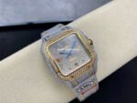 AMG Factory Cartier Full Diamond Santos 40mm Gold Diamond Steel Color Arabic Number Diamond Dial - Image 4