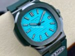 AMG Factory Customer Made Patek Philippe Nautilus PP5711 40mm Ceramics Dark Green Rubber Strap Sky Blue Dial - Image 2