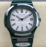 AMG Factory Customer Made Patek Philippe Nautilus PP5711 40mm Ceramics Dark Green Rubber Strap White Dial