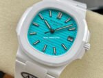 AMG Factory Customer Made Patek Philippe Nautilus PP5711 40mm Ceramics White Rubber Strap Sky Blue Dial - Image 3
