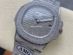 AMG Factory Patek Philippe Nautilus PP5711 40mm Small Diamond Bezel White Gold Diamond Baguette Diamond Silver Dial - Image 3