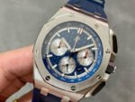 APF Factory Audemars Piguet Royal Oak Chronograph 26420TI.OO.A027CA.01 43mm Titanium Rubber Strap Silver Eye Blue Dial - Image 3