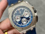 APF Factory Audemars Piguet Royal Oak Chronograph 26420TI.OO.A027CA.01 43mm Titanium Rubber Strap Silver Eye Blue Dial - Image 2