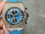 APF Factory Audemars Piguet Royal Oak Offshore Chronograph 26238ST.OO.A340CA.01 42mm Steel Blue Rubber Strap Arabic Numerals Blue Dial