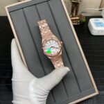 APS Factory Audemars Piguet Royal Oak Frosted Selfwinding 15454OR.GG.1259OR.01 37mm Full Frosted Rose Gold Dial Silver White Dial - Image 4