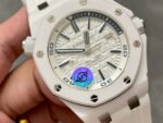 APS Factory Audemars Piguet Royal Oak Offshore Selfwinding 42mm 15707CB.OO.A010CA.01 White Ceramics Rubber Strap Silver Dial - Image 2