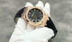 APS Factory Audemars Piguet Royal Oak Selfwinding 41mm 15500OR.OO.D002CR.01 Rose Gold Black Leather Black Dial - Image 4