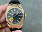 APS Factory Audemars Piguet Royal Oak Selfwinding 41mm 15510OR.OO.D002CR.02 Rose Gold Leather Black Dial