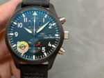APS Factory IWC Pilot Chronograph Top Gun IW389001 44mm Ceramic Textile Strap Arabic Numerals Black Dial