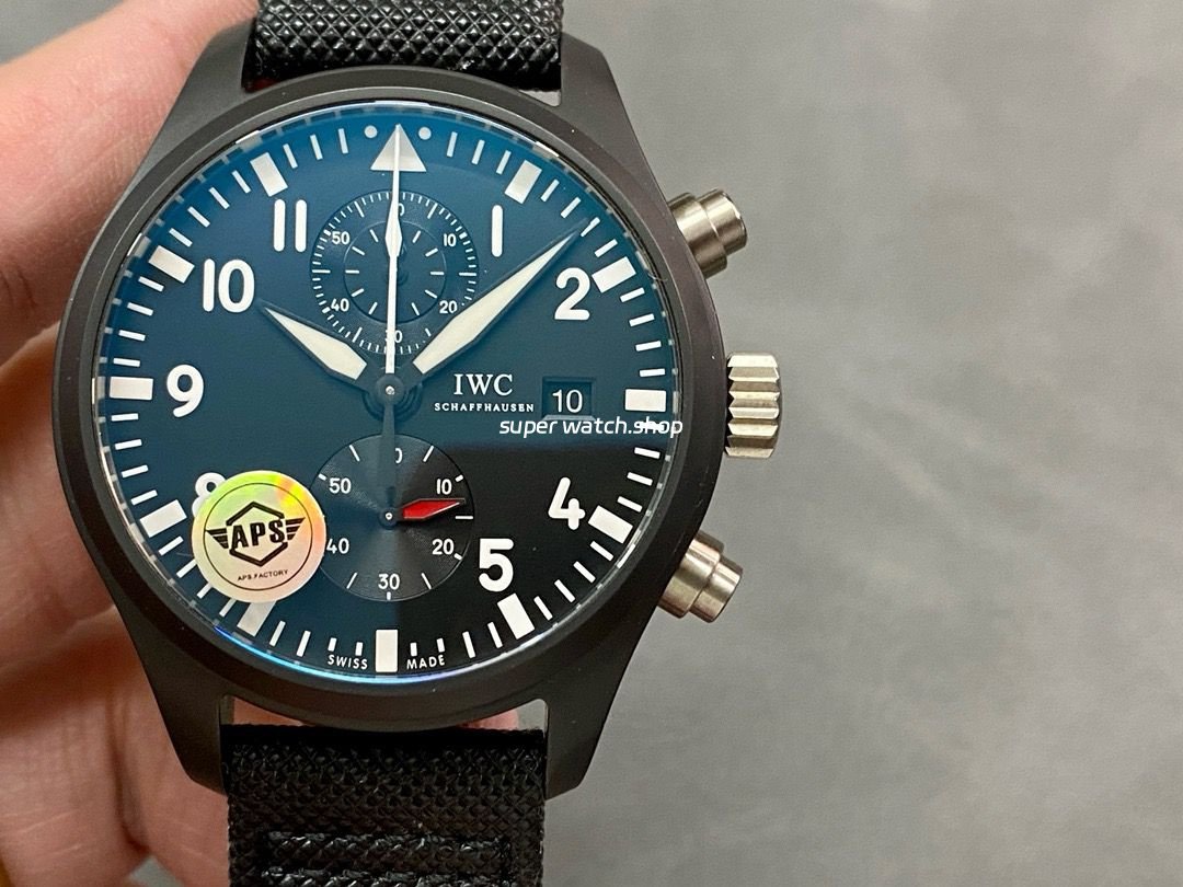 APS-Factory-IWC-Pilot-Chronograph-Top-Gun-IW389001-44mm-Ceramic-Textile-Strap-Arabic-Numerals-Black-Dial-7.jpg APS Factory IWC Pilot Chronograph Top Gun IW389001 44mm Ceramic Textile Strap Arabic Numerals Black Dial - Image 1