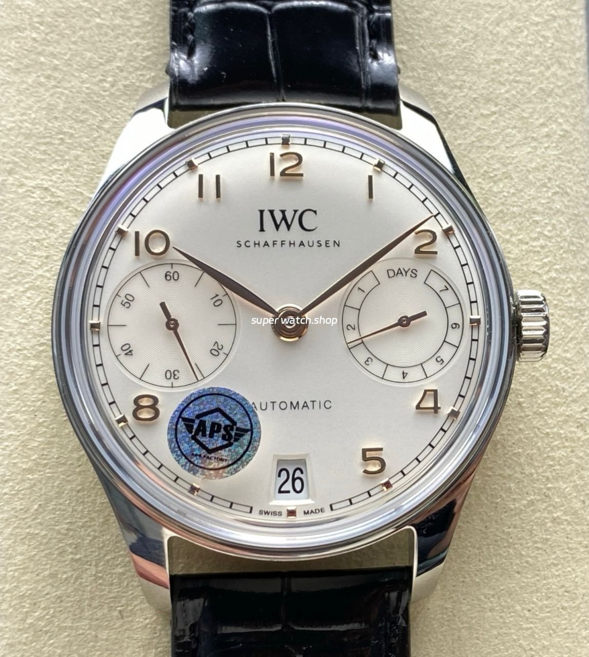 APS-Factory-IWC-Portuguese-IW500704-42mm-Leather-Strap-Silver-Dial-10.jpeg APS Factory IWC Portuguese IW500704 42mm Leather Strap Silver Dial - Image 1