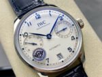APS Factory IWC Portuguese IW501702 42mm Steel Leather Strap Silver Dial - Image 2