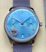 APS Factory IWC Portuguese IW501708 Calf Skin Strap White Gold Ice Blue Dial