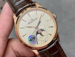 APS Factory Jaeger-LeCoultre Master Ultra Thin Moon Q1362510 39mm Rose Gold Leather Strap White Dial - Image 2