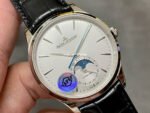 APS Factory Jaeger-LeCoultre Moon Phase Master Q1368430 39mm Steel Leather Strap White Dial - Image 2