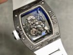 APS Factory Richard Mille RM 055 42.7mm Carbon Fiber Rubber Strap Skeletonized Red Subtitles On White Background Dial - Image 7