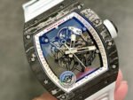 APS Factory Richard Mille RM 055 42.7mm Carbon Fiber Rubber Strap Skeletonized Red Subtitles On White Background Dial - Image 2