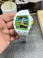 APS Factory Richard Mille RM 061-01 White Ceramic Yohan Blake Skeletonized Green Dial - Image 3