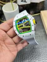 APS Factory Richard Mille RM 061-01 White Ceramic Yohan Blake Skeletonized Green Dial - Image 4