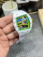 APS Factory Richard Mille RM 061-01 White Ceramic Yohan Blake Skeletonized Green Dial - Image 5
