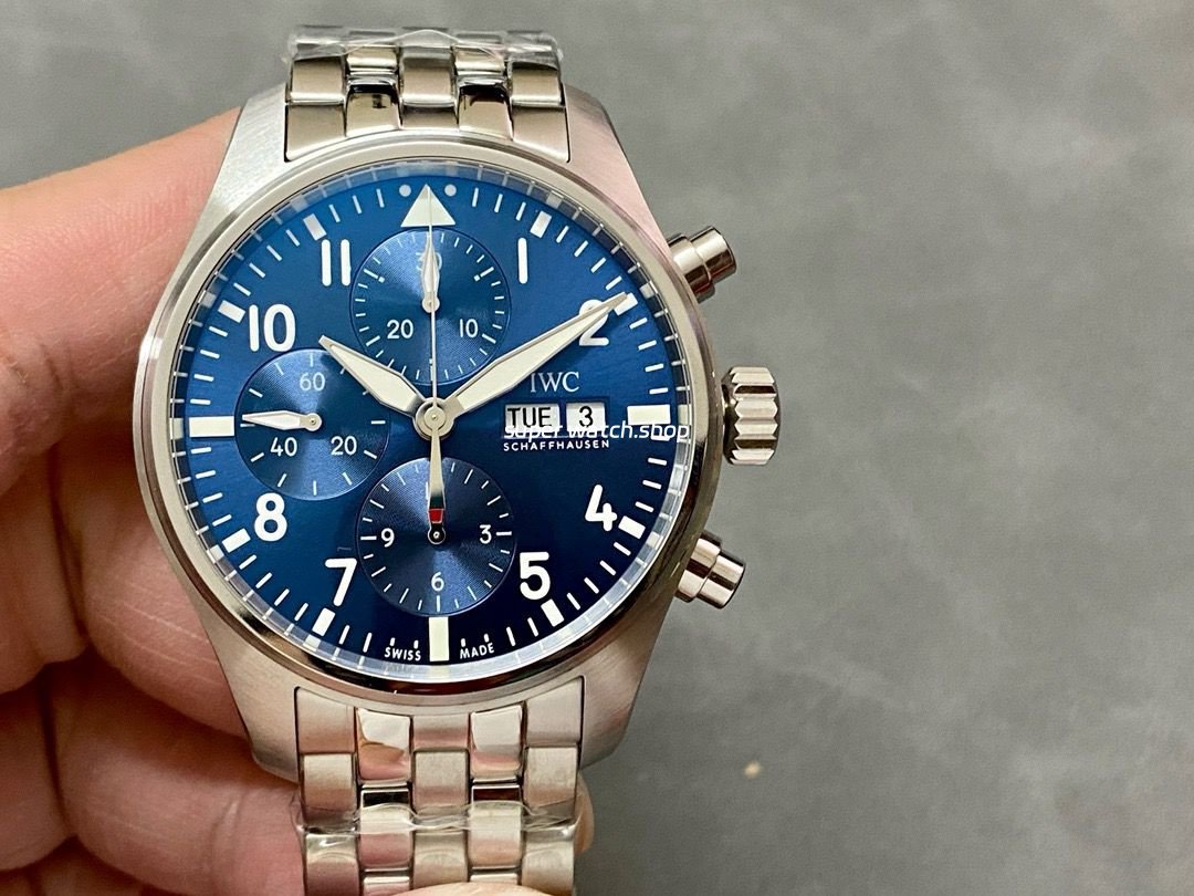 AZ-Factory-IWC-Pilot-Chronograph-IW388102-41mm-Full-Steel-Arabic-Numerals-Blue-Dial-1.jpg AZ Factory IWC Pilot Chronograph IW388102 41mm Full Steel Arabic Numerals Blue Dial - Image 1
