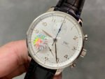 AZ Factory IWC Portuguese Chronograph IW371401 41mm Steel Leather Strap White Arabic Numerals Dial - Image 3