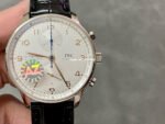 AZ Factory IWC Portuguese Chronograph IW371401 41mm Steel Leather Strap White Arabic Numerals Dial