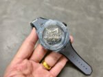BBF Factory Hublot Big Bang Sang Bleu II 45mm 418.FX.8007.RX.MXM21 Grey Ceramics Grey Rubber Strap Grey Skeletonized Dial - Image 4
