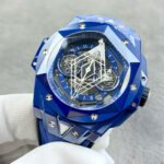 BBF Factory Hublot Big Bang Sang Bleu II 45mm 418.GX.2001.RX.MXM21 Blue Ceramics Blue Rubber Strap Blue Skeletonized Dial - Image 3