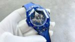BBF Factory Hublot Big Bang Sang Bleu II 45mm 418.GX.2001.RX.MXM21 Blue Ceramics Blue Rubber Strap Blue Skeletonized Dial - Image 4