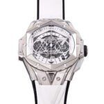 BBF Factory Hublot Big Bang Sang Bleu II 45mm 418.NX.2001.RX.MXM20 Titanium Case White Rubber Strap White Skeletonized Dial - Image 3