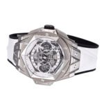 BBF Factory Hublot Big Bang Sang Bleu II 45mm 418.NX.2001.RX.MXM20 Titanium Case White Rubber Strap White Skeletonized Dial - Image 7