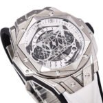 BBF Factory Hublot Big Bang Sang Bleu II 45mm 418.NX.2001.RX.MXM20 Titanium Case White Rubber Strap White Skeletonized Dial - Image 4
