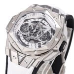 BBF Factory Hublot Big Bang Sang Bleu II 45mm 418.NX.2001.RX.MXM20 Titanium Case White Rubber Strap White Skeletonized Dial - Image 5