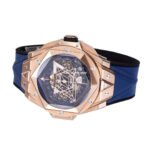 BBF Factory Hublot Big Bang Sang Bleu II 45mm 418.OX.2001.RX.MXM20 Rose Gold Blue Rubber Strap Blue Skeletonized Dial - Image 4