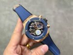 BBF Factory Hublot Big Bang Unico 441.OL.5181.RX 42mm Rose Gold Rubber Strap Skeletonized Blue Dial - Image 4