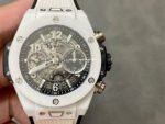 BBF Factory Hublot Big Bang Unico 45mm 421.Hk.1170.RX White Ceramics White Rubber Strap White Skeletonized