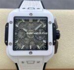 BBF Factory Hublot Square Bang 821.HX.0170.RX 42mm Ceramic Rubber Strap Skeletonized Dial