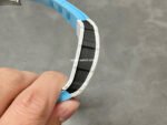 BBR Factory Richard Mille 42mm RM35-01 White Carbon Fiber Light Blue Canvas Strap White Skeletonized - Image 5