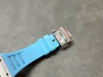 BBR Factory Richard Mille 42mm RM35-01 White Carbon Fiber Light Blue Canvas Strap White Skeletonized - Image 8