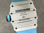 BBR Factory Richard Mille 42mm RM35-01 White Carbon Fiber Light Blue Canvas Strap White Skeletonized - Image 7