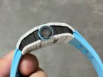 BBR Factory Richard Mille 42mm RM35-01 White Carbon Fiber Light Blue Canvas Strap White Skeletonized - Image 6