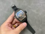 BBR Factory Richard Mille 43mm RM055 Black Carbon Fiber Black Rubber Strap Rose Gold Skeletonized Dial - Image 4