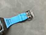 BBR Factory Richard Mille 43mm RM055 Black Carbon Fiber Light Blue Rubber Strap Light Blue Skeletonized Dial - Image 8