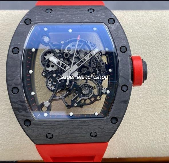 BBR-Factory-Richard-Mille-43mm-RM055-Black-Carbon-Fiber-Red-Rubber-Strap-Black-Skeletonized-Dial-6.jpg BBR Factory Richard Mille 43mm RM055 Black Carbon Fiber Red Rubber Strap Black Skeletonized Dial - Image 1